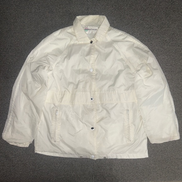 Vintage 80s White Windbreaker Jacket - Picture 1 of 4